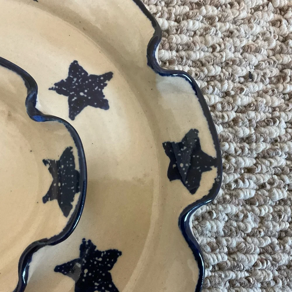 Vintage At Home American Marshall Pottery Chip and Dip Serving Dish